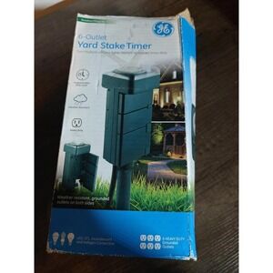 GE 6-Outlet Outdoor Mechanical Stake Timer Green New Factory Sealed